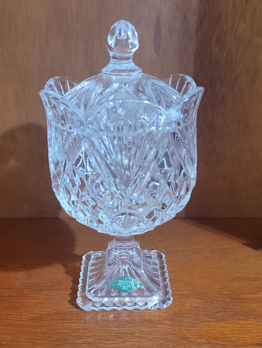 Shannon 24% Lead Crystal "Designs Of Ireland" Footed Candy/Compote Jar- Slovakia